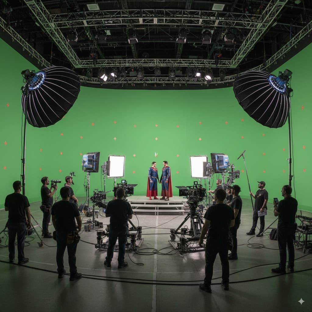 Behind-the-Scenes Generation - Creative & Artistic AI image editing prompt. Create movie production behind-the-scenes views from film stills