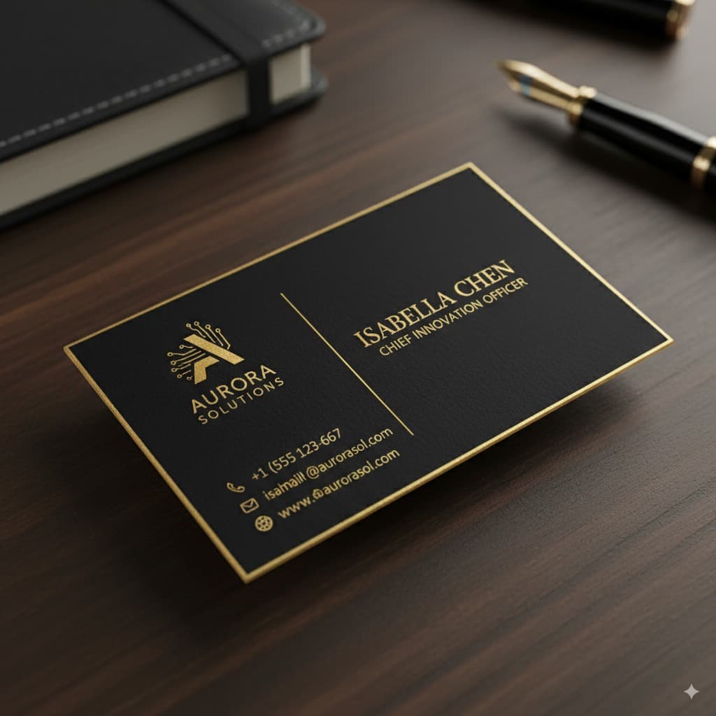 Business Card Design - Professional & Business AI image editing prompt. Create professional business card mockups