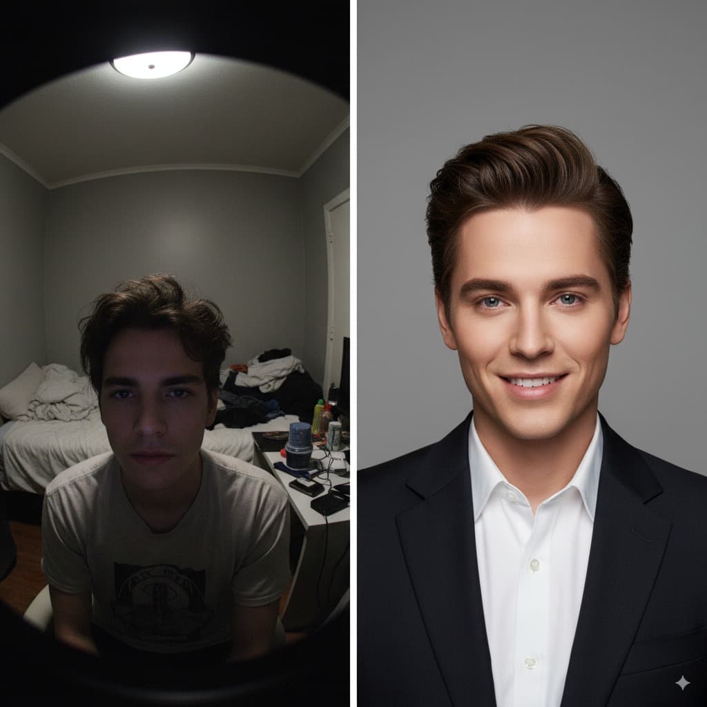 Professional Headshot Creation - Professional & Business AI image editing prompt. Transform casual photos into professional studio-quality headshots