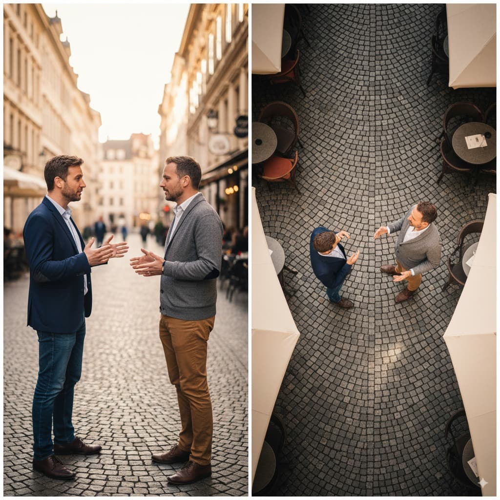 Change Image Perspective - 3D & Perspective AI image editing prompt. View the same scene from a different angle
