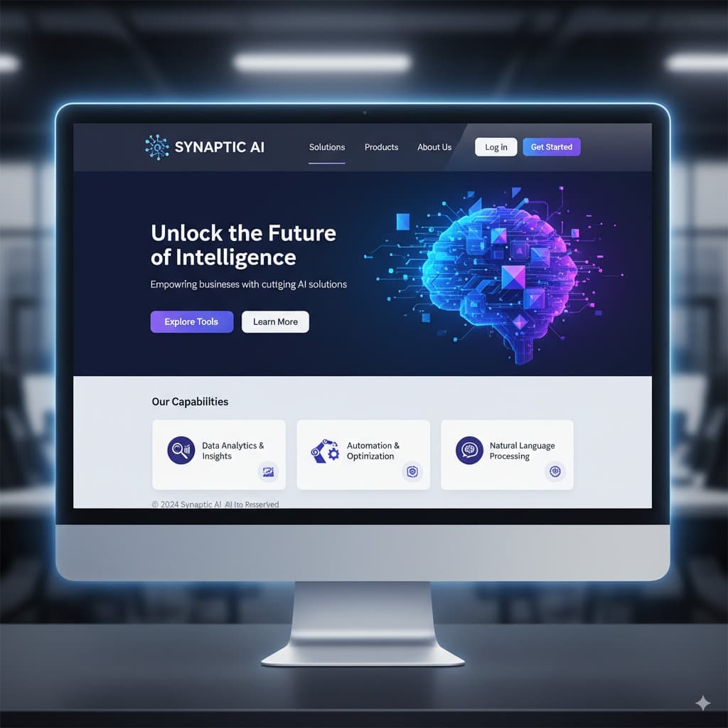 Website Landing Page Mockup - Professional & Business AI image editing prompt. Create website mockups with custom branding